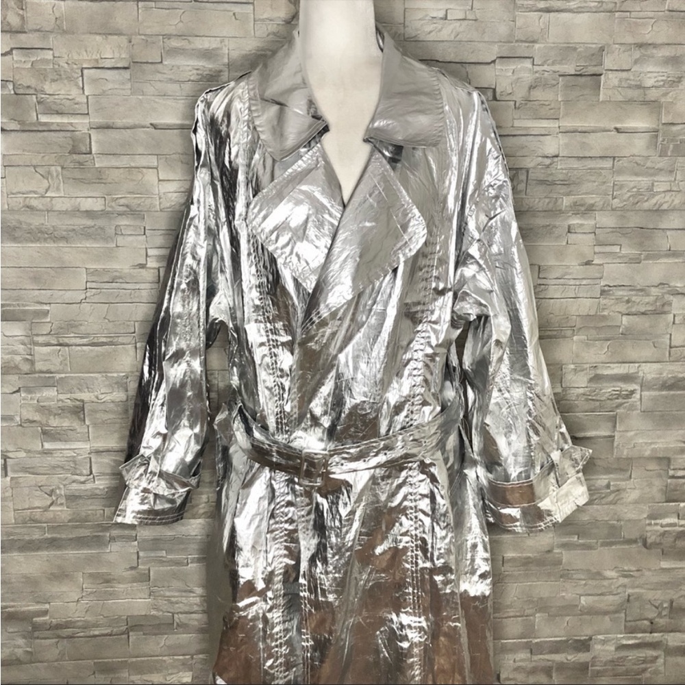 Zoey W. silver windbreaker trench coat